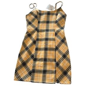 Yellow Plaid Forever 21 dress! Size AS